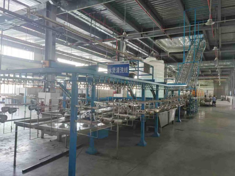 Ultrasonic cleaning line for stainless steel thermos flasks (water kettles)